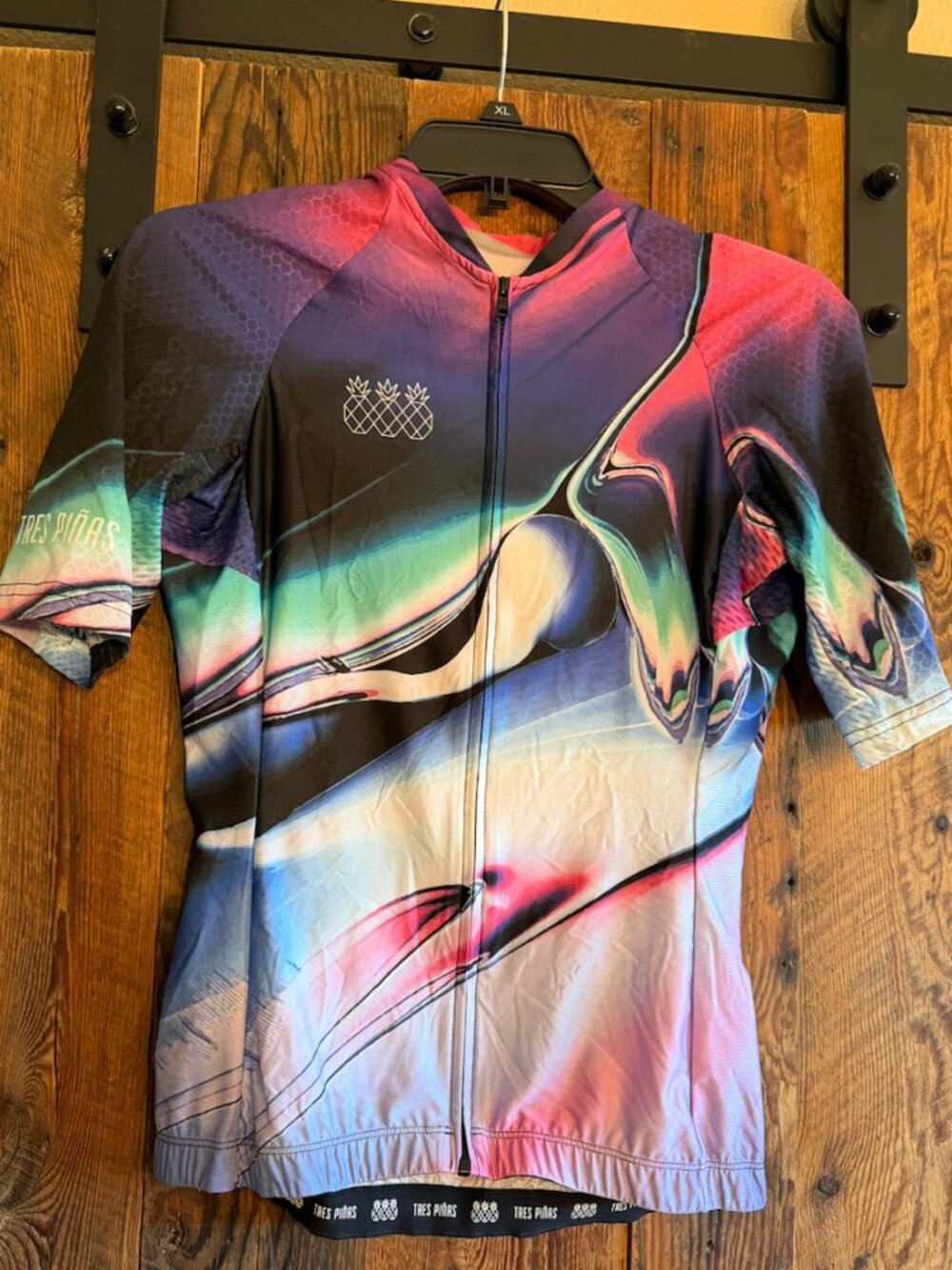 Tres Piñas Cycling Jersey - Purple, pink & teal marble - Size XL